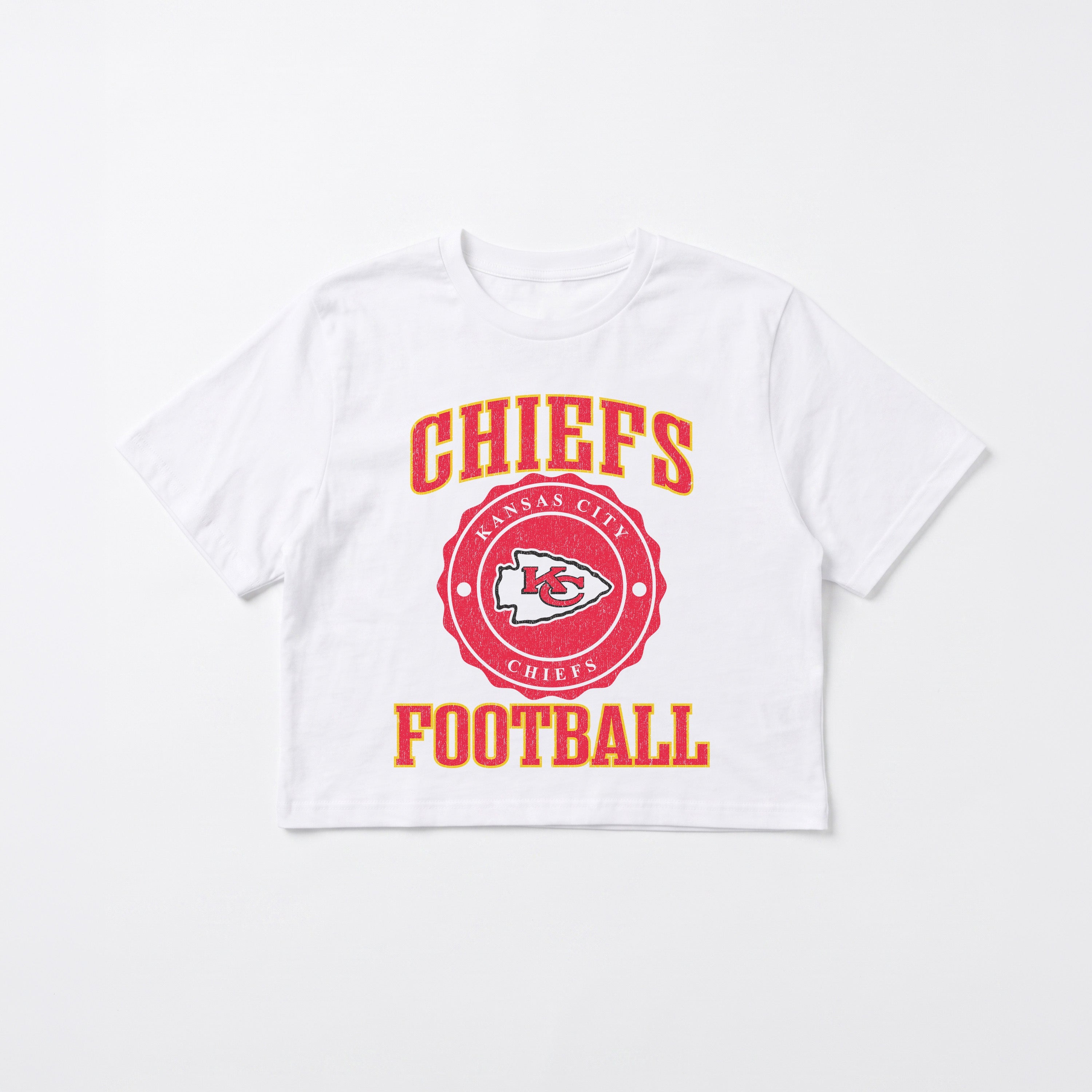 KANSAS CITY CHIEFS RETRO PLAY BOXY FIT CROPPED TEE