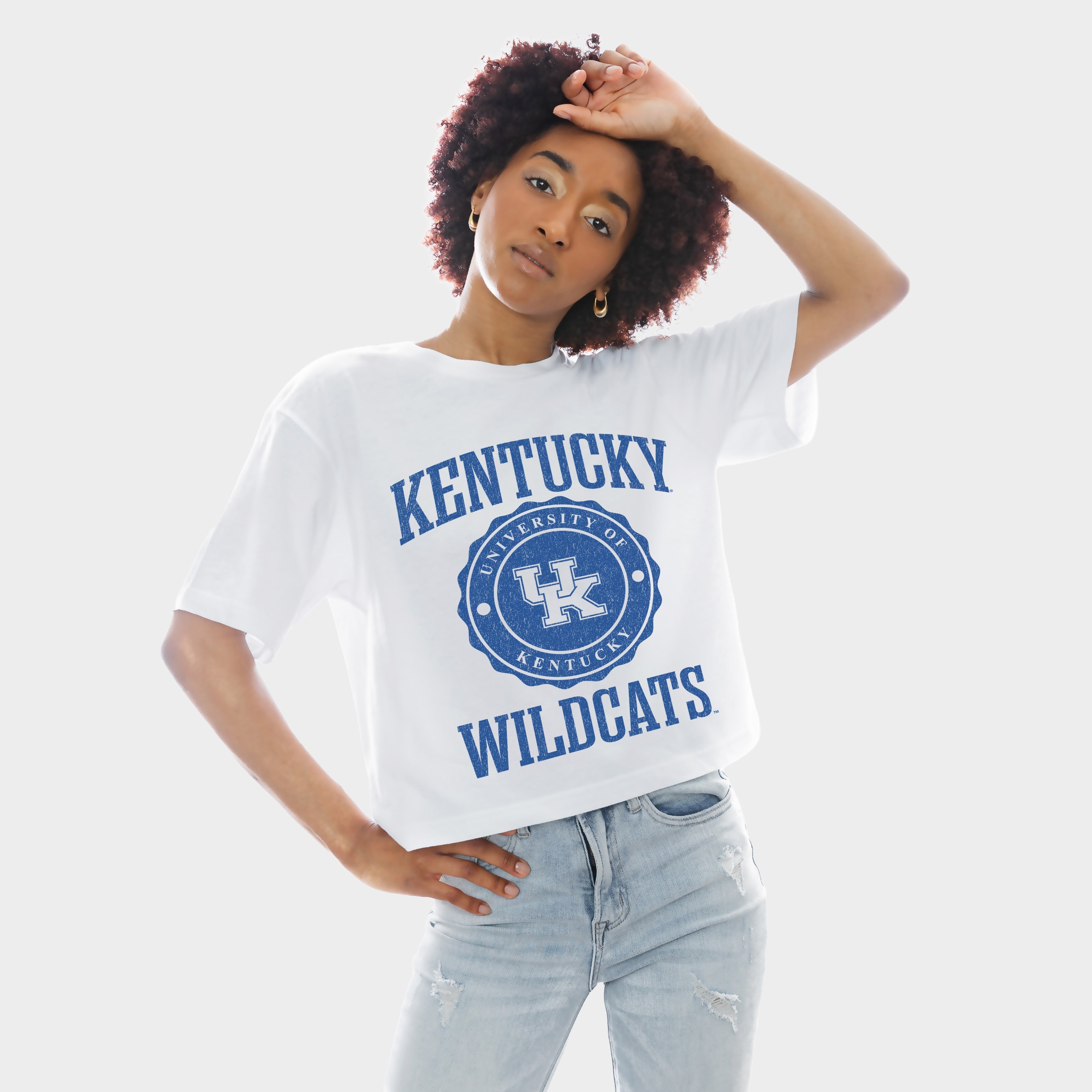 KENTUCKY WILDCATS RETRO PLAY BOXY FIT CROPPED TEE