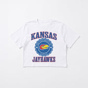 KANSAS JAYHAWKS RETRO PLAY BOXY FIT CROPPED TEE