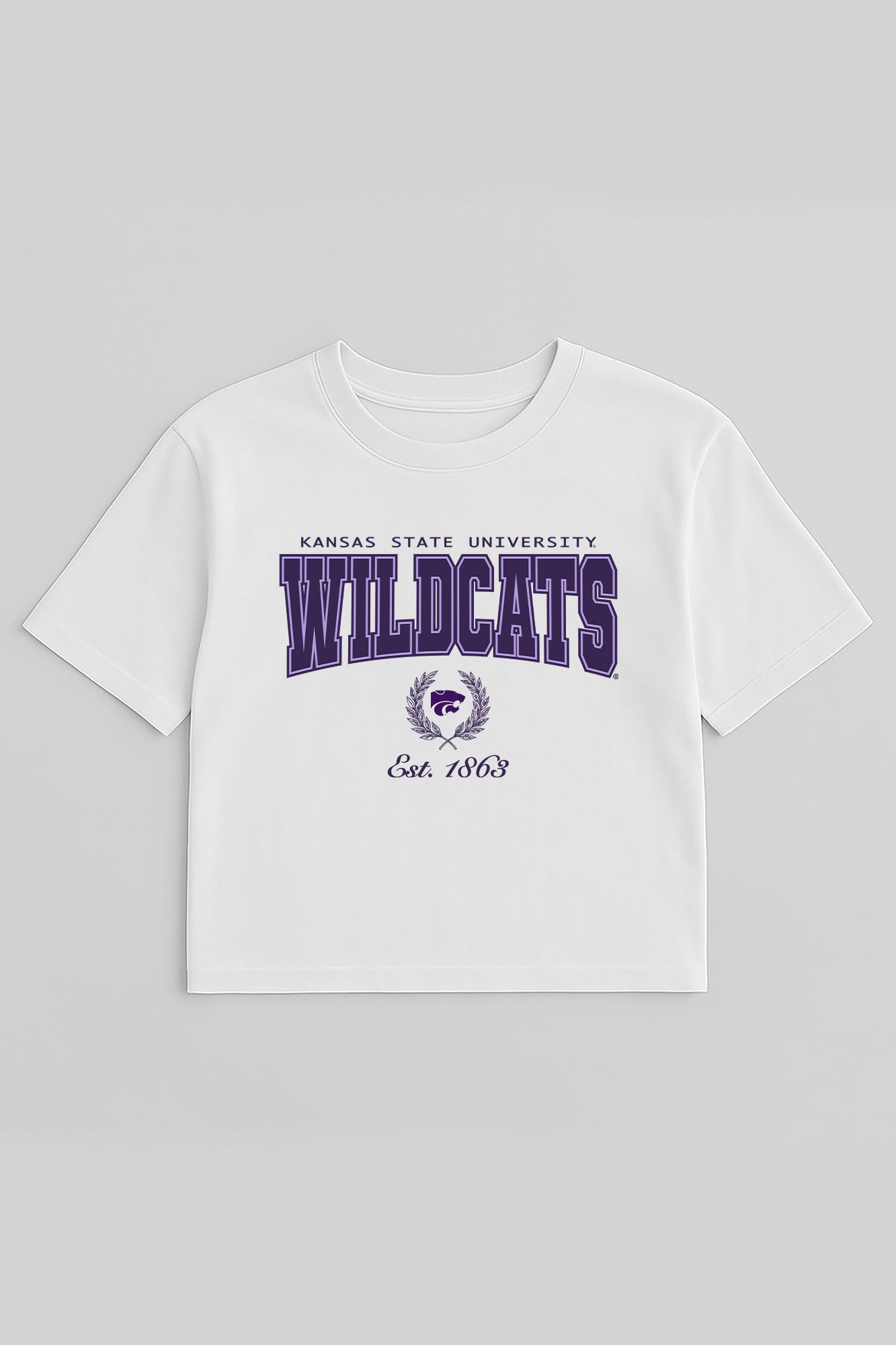 KANSAS STATE WILDCATS EASY WIN BOXY FIT CROP TEE