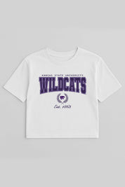 KANSAS STATE WILDCATS EASY WIN BOXY FIT CROP TEE