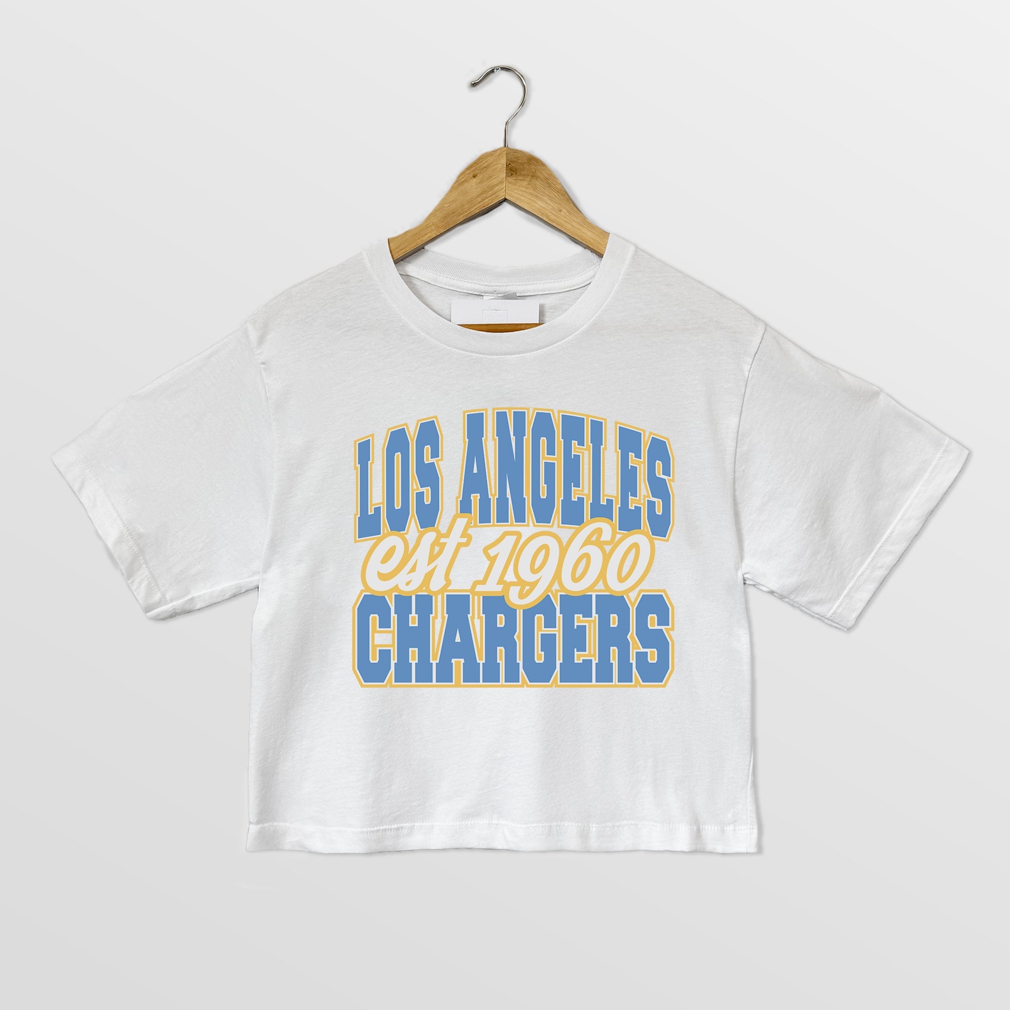 LOS ANGELES CHARGERS DEEP ROOTS BOXY FIT CROPPED TEE