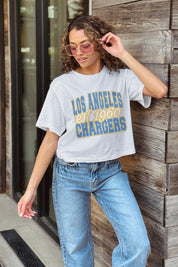 LOS ANGELES CHARGERS DEEP ROOTS BOXY FIT CROPPED TEE