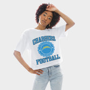 LOS ANGELES CHARGERS RETRO PLAY BOXY FIT CROPPED TEE