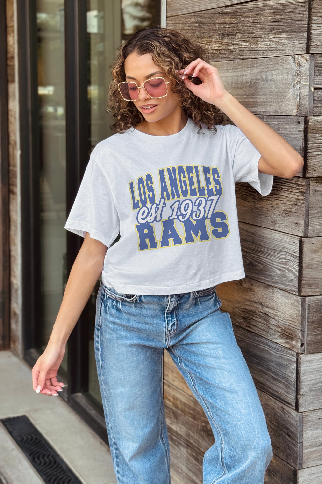 LOS ANGELES RAMS DEEP ROOTS BOXY FIT CROPPED TEE