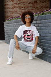 LOUISVILLE CARDINALS BASES LOADED BOXY FIT WOMEN'S CROP TEE