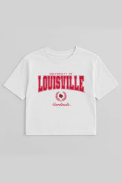 LOUISVILLE CARDINALS EASY WIN BOXY FIT CROP TEE