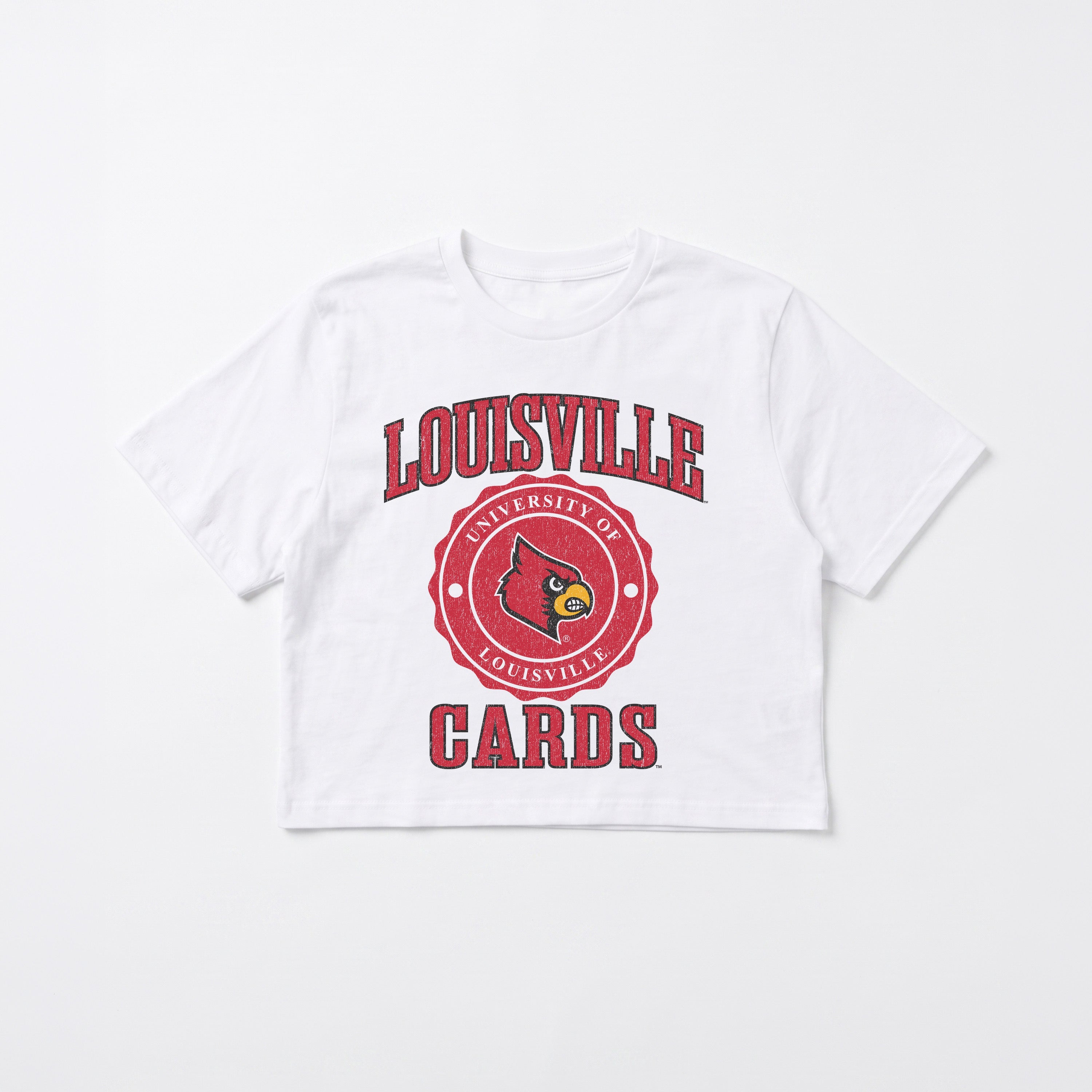 LOUISVILLE CARDINALS RETRO PLAY BOXY FIT CROPPED TEE