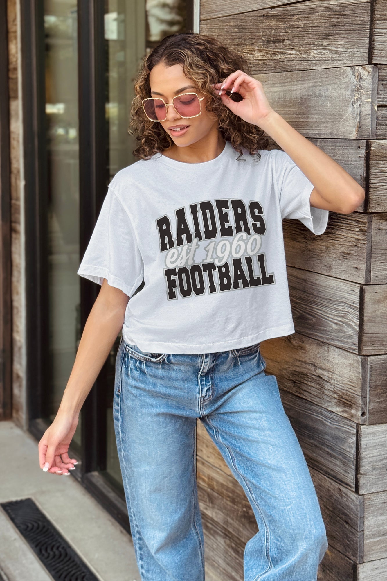 LAS VEGAS RAIDERS DEEP ROOTS BOXY FIT CROPPED TEE