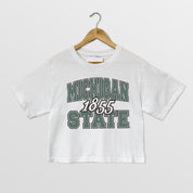 MICHIGAN STATE SPARTANS DEEP ROOTS BOXY FIT WOMEN'S CROPPED TEE