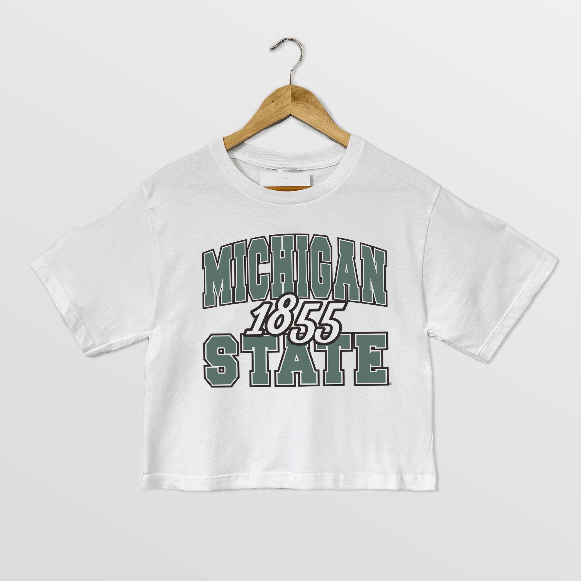 MICHIGAN STATE SPARTANS DEEP ROOTS BOXY FIT WOMEN'S CROPPED TEE