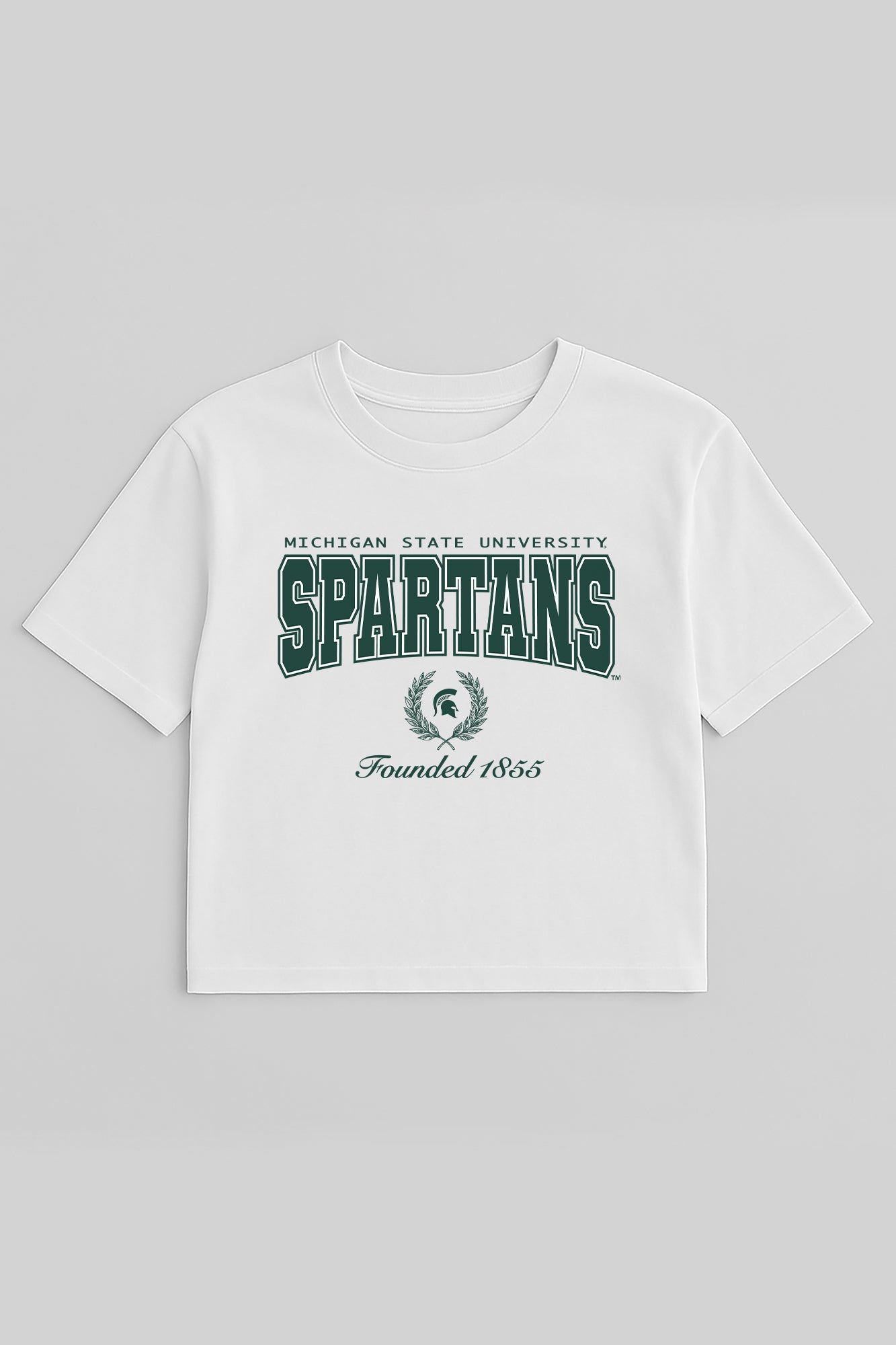 MICHIGAN STATE SPARTANS EASY WIN BOXY FIT CROP TEE