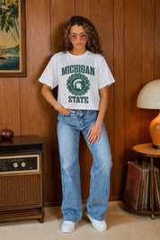 MICHIGAN STATE SPARTANS RETRO PLAY BOXY FIT CROPPED TEE