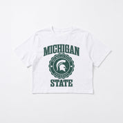 MICHIGAN STATE SPARTANS RETRO PLAY BOXY FIT CROPPED TEE