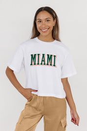 MIAMI HURRICANES ALL-STAR APPEAL BOXY FIT WOMEN'S CROPPED TEE BY MADI PREWETT TROUTT