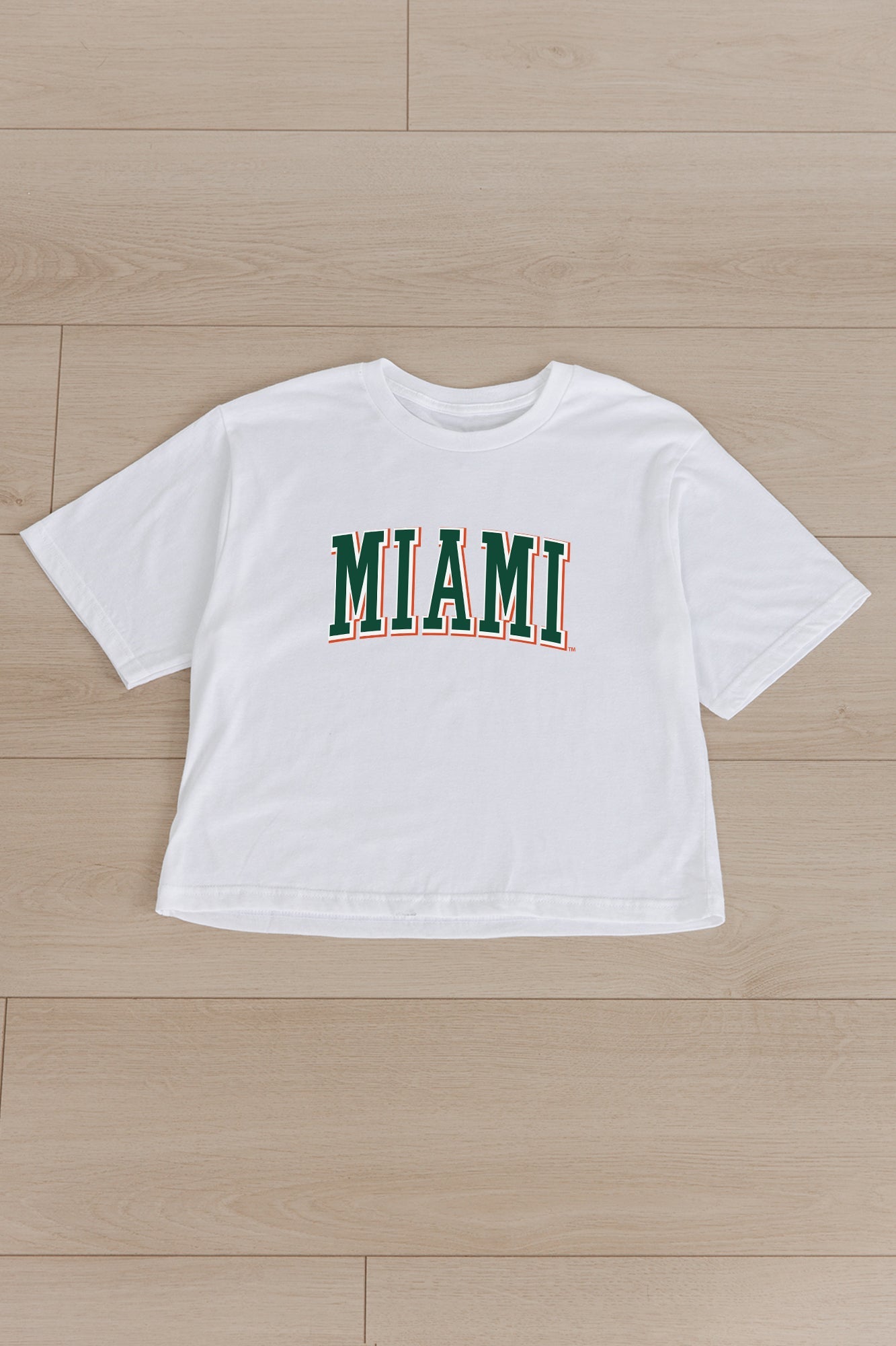 MIAMI HURRICANES ALL-STAR APPEAL BOXY FIT WOMEN'S CROPPED TEE BY MADI PREWETT TROUTT