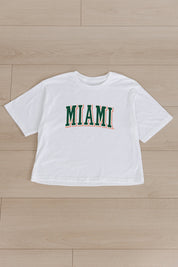 MIAMI HURRICANES ALL-STAR APPEAL BOXY FIT WOMEN'S CROPPED TEE BY MADI PREWETT TROUTT