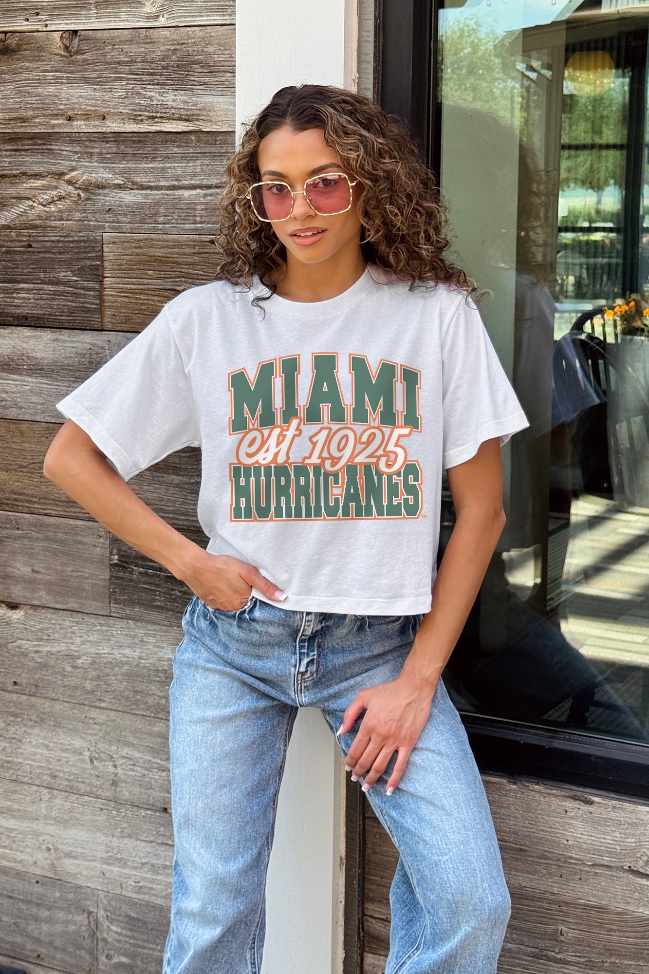 MIAMI HURRICANES DEEP ROOTS BOXY FIT WOMEN'S CROPPED TEE