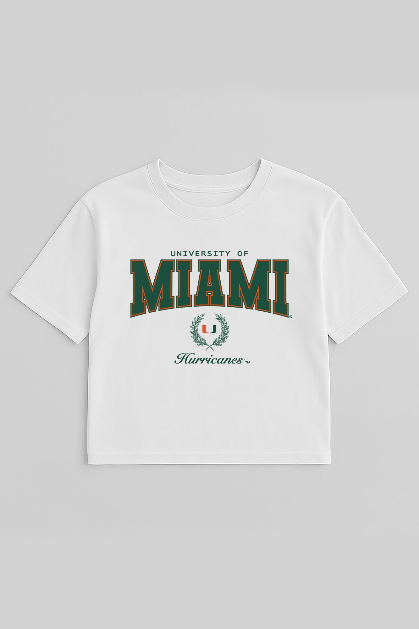 MIAMI HURRICANES EASY WIN BOXY FIT CROP TEE