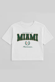 MIAMI HURRICANES EASY WIN BOXY FIT CROP TEE