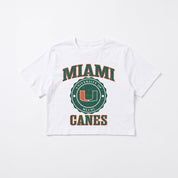 MIAMI HURRICANES RETRO PLAY BOXY FIT CROPPED TEE