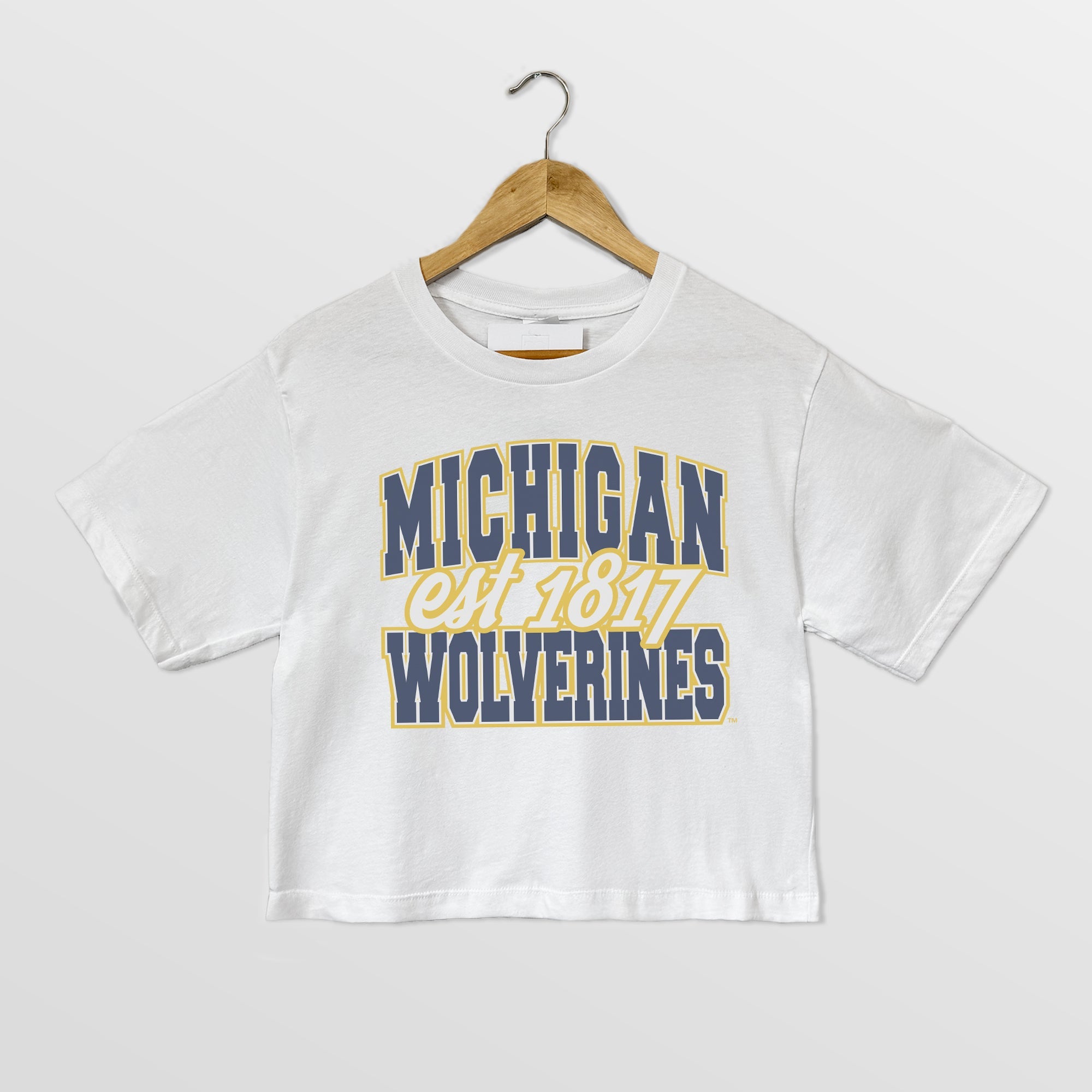 MICHIGAN WOLVERINES DEEP ROOTS BOXY FIT WOMEN'S CROPPED TEE