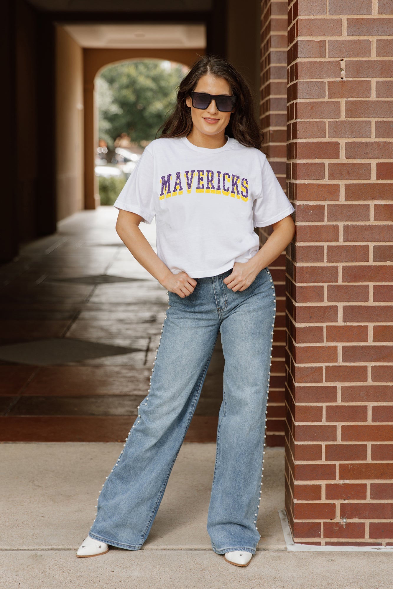 MINNESOTA STATE MANKATO MAVERICKS CLAIM TO FAME BOXY FIT WOMEN'S CROPPED TEE