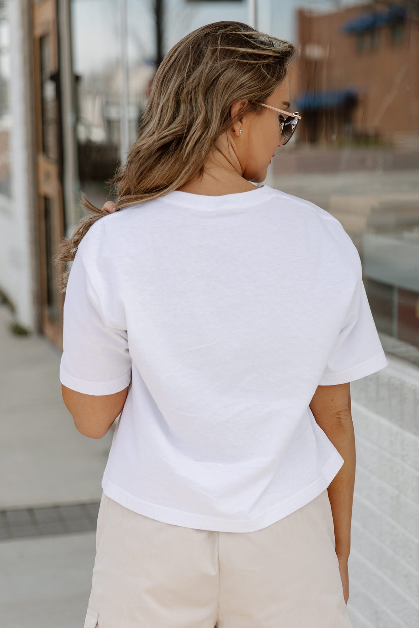 White Missouri Tigers Boxy Crop Tee - Back View Showing Clean Fit and Cropped Hem | Gameday Couture - SOHO