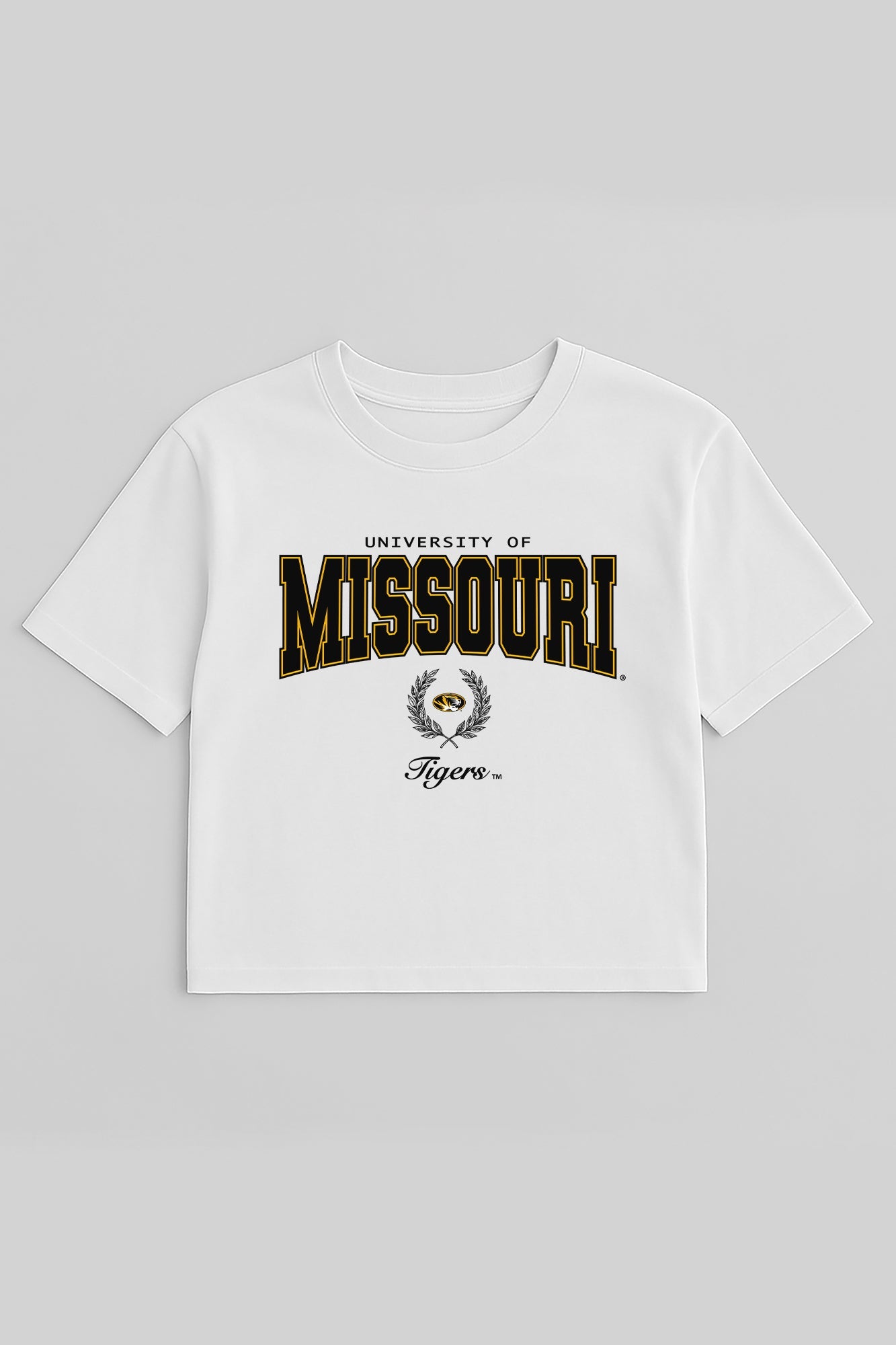 MISSOURI TIGERS EASY WIN BOXY FIT CROP TEE