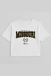 MISSOURI TIGERS EASY WIN BOXY FIT CROP TEE