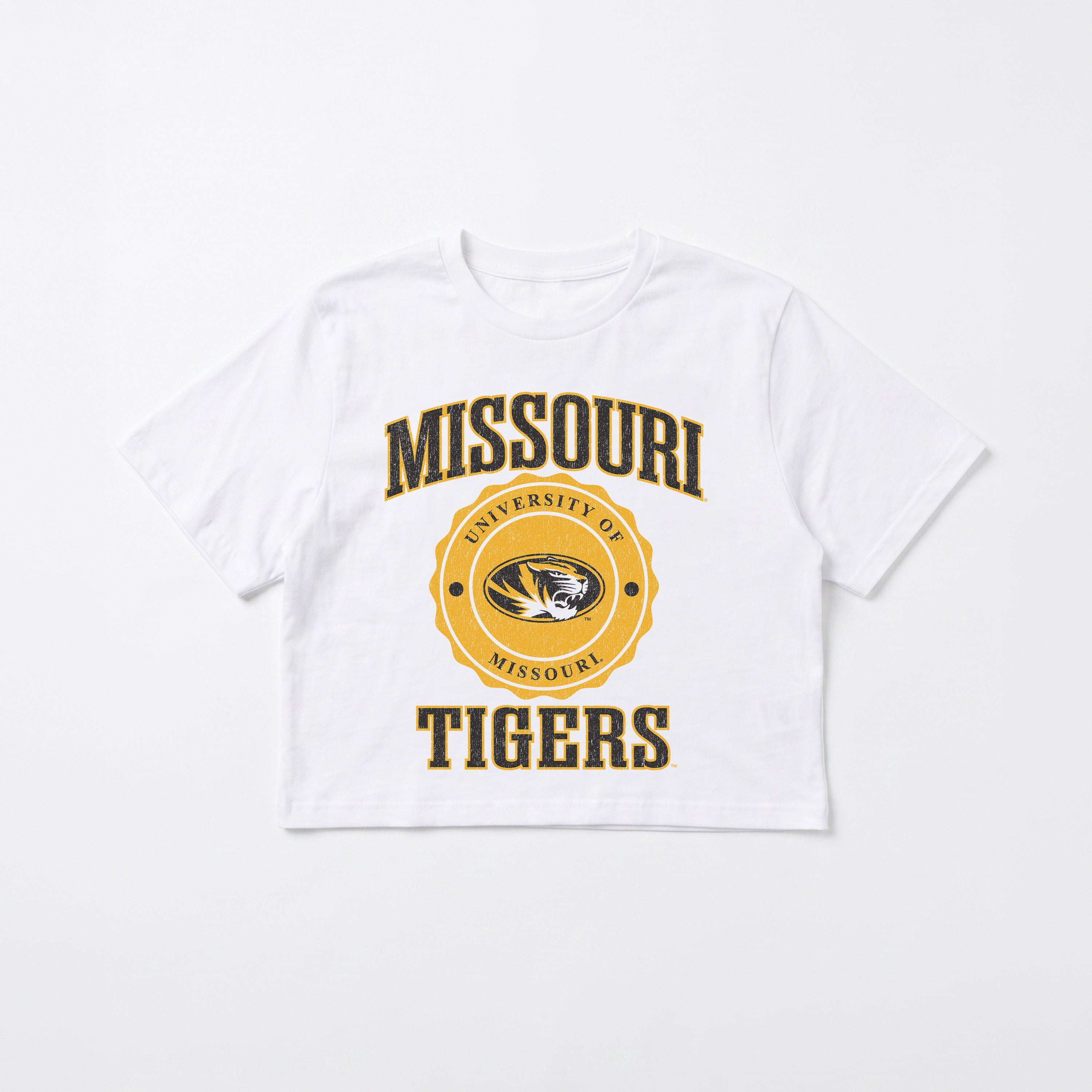 MISSOURI TIGERS RETRO PLAY BOXY FIT CROPPED TEE