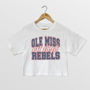 OLE MISS REBELS DEEP ROOTS BOXY FIT WOMEN'S CROPPED TEE