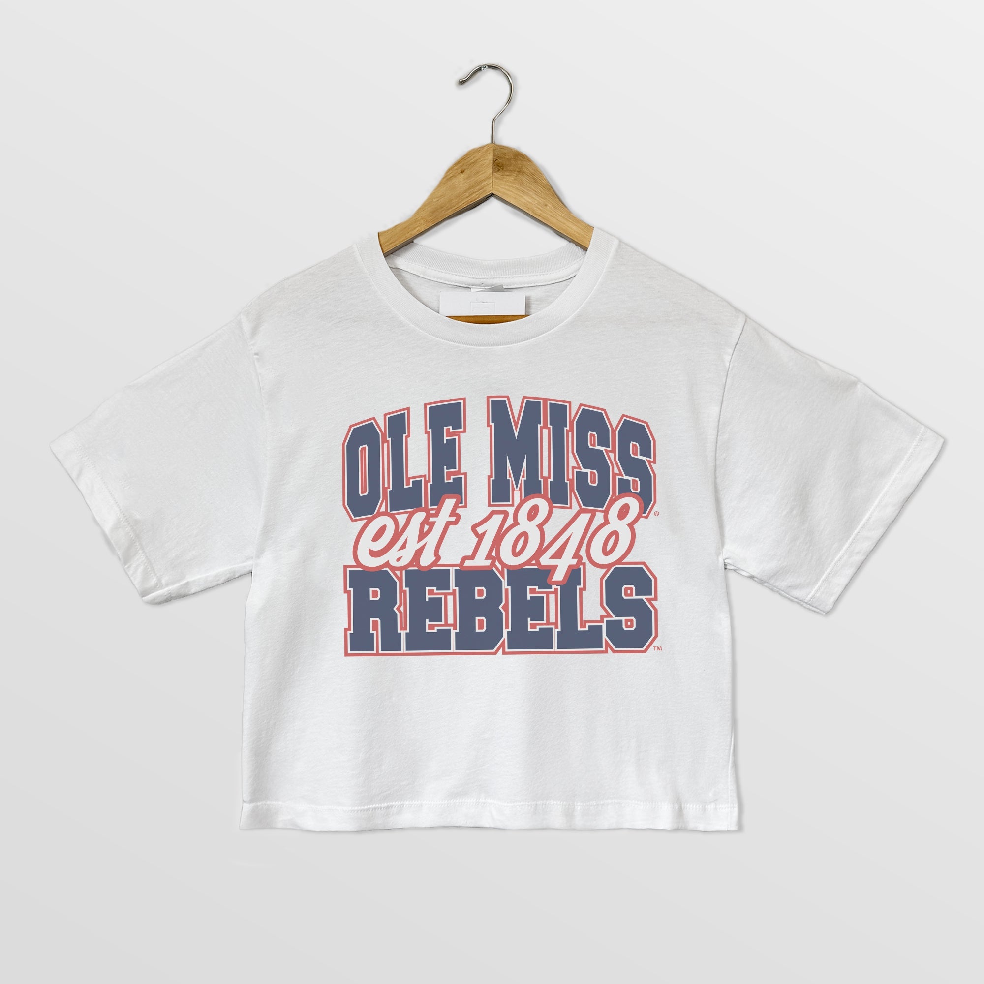 OLE MISS REBELS DEEP ROOTS BOXY FIT WOMEN'S CROPPED TEE