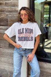 OLE MISS REBELS DEEP ROOTS BOXY FIT WOMEN'S CROPPED TEE