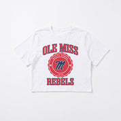 OLE MISS REBELS RETRO PLAY BOXY FIT CROPPED TEE