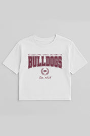 MISSISSIPPI STATE BULLDOGS EASY WIN BOXY FIT CROP TEE