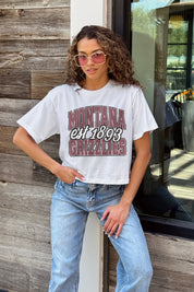 MONTANA GRIZZLIES DEEP ROOTS BOXY FIT WOMEN'S CROPPED TEE