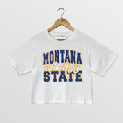 MONTANA STATE BOBCATS DEEP ROOTS BOXY FIT WOMEN'S CROPPED TEE