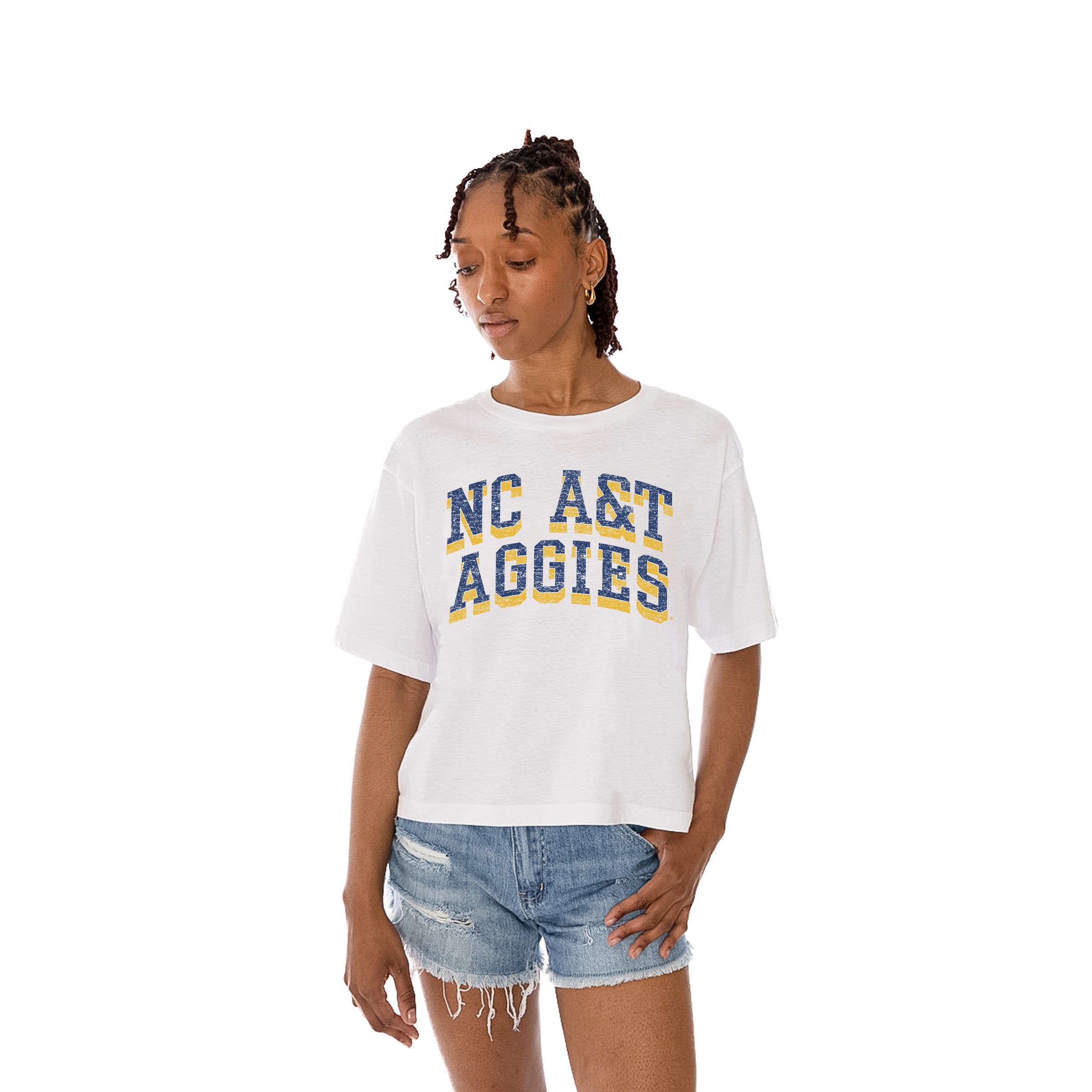 NORTH CAROLINA A&T STATE AGGIES Claim To Fame Boxy-Fit Crop Tee