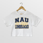 NORTHERN ARIZONA LUMBERJACKS DEEP ROOTS BOXY FIT WOMEN'S CROPPED TEE