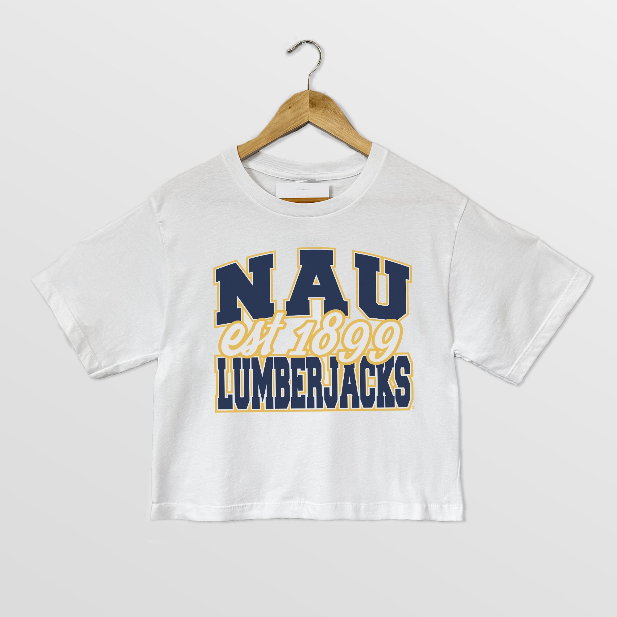 NORTHERN ARIZONA LUMBERJACKS DEEP ROOTS BOXY FIT WOMEN'S CROPPED TEE