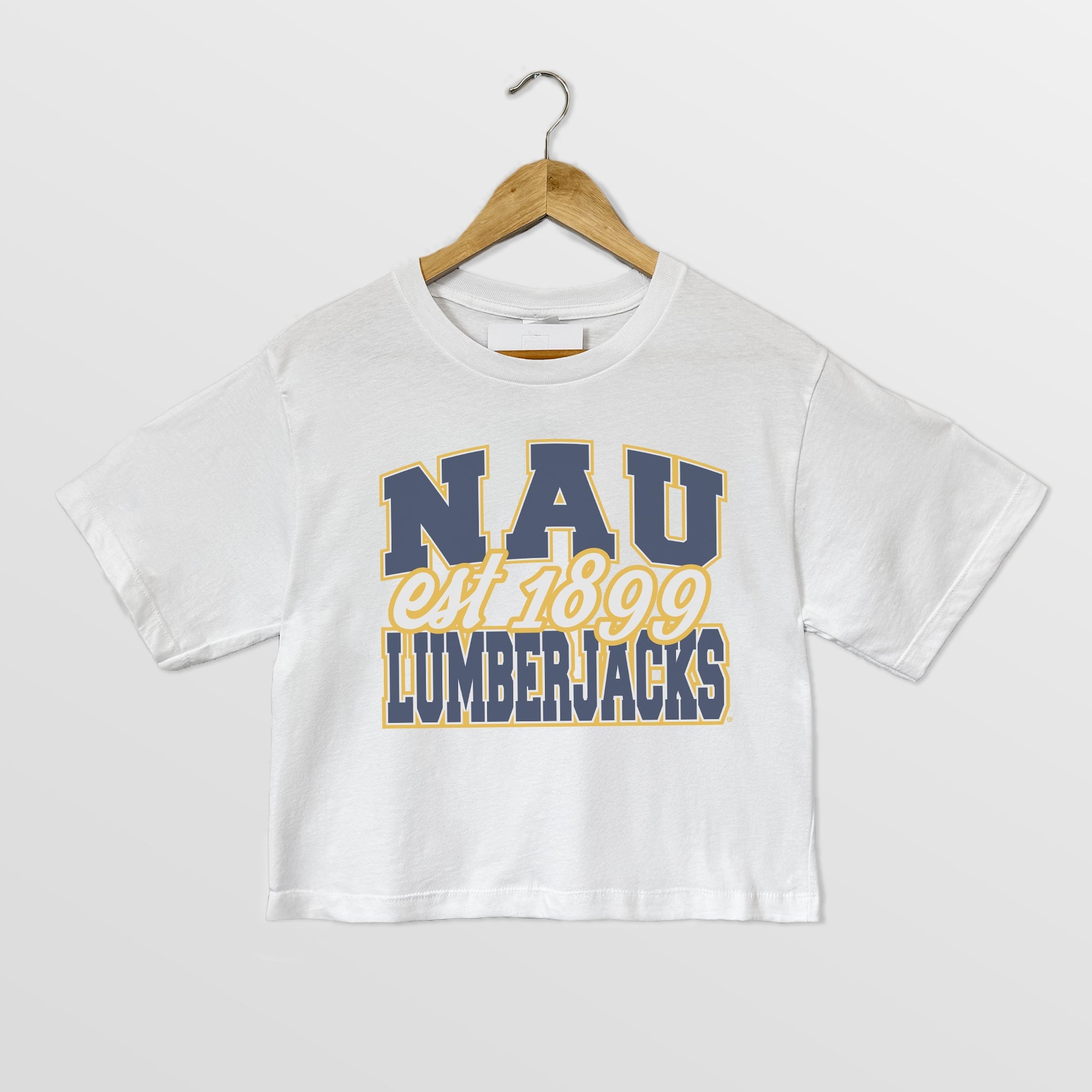 NORTHERN ARIZONA LUMBERJACKS DEEP ROOTS BOXY FIT WOMEN'S CROPPED TEE