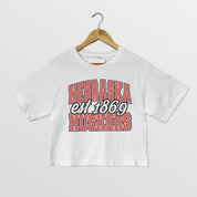 NEBRASKA CORNHUSKERS DEEP ROOTS BOXY FIT WOMEN'S CROPPED TEE