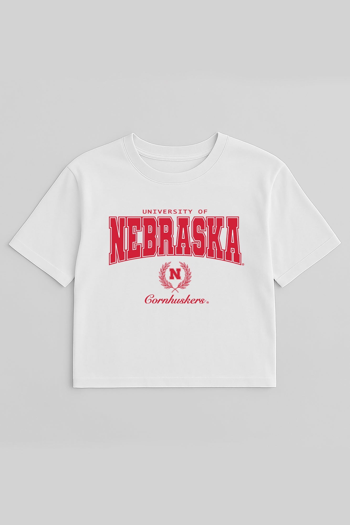 NEBRASKA CORNHUSKERS EASY WIN BOXY FIT CROP TEE