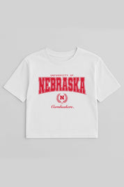 NEBRASKA CORNHUSKERS EASY WIN BOXY FIT CROP TEE