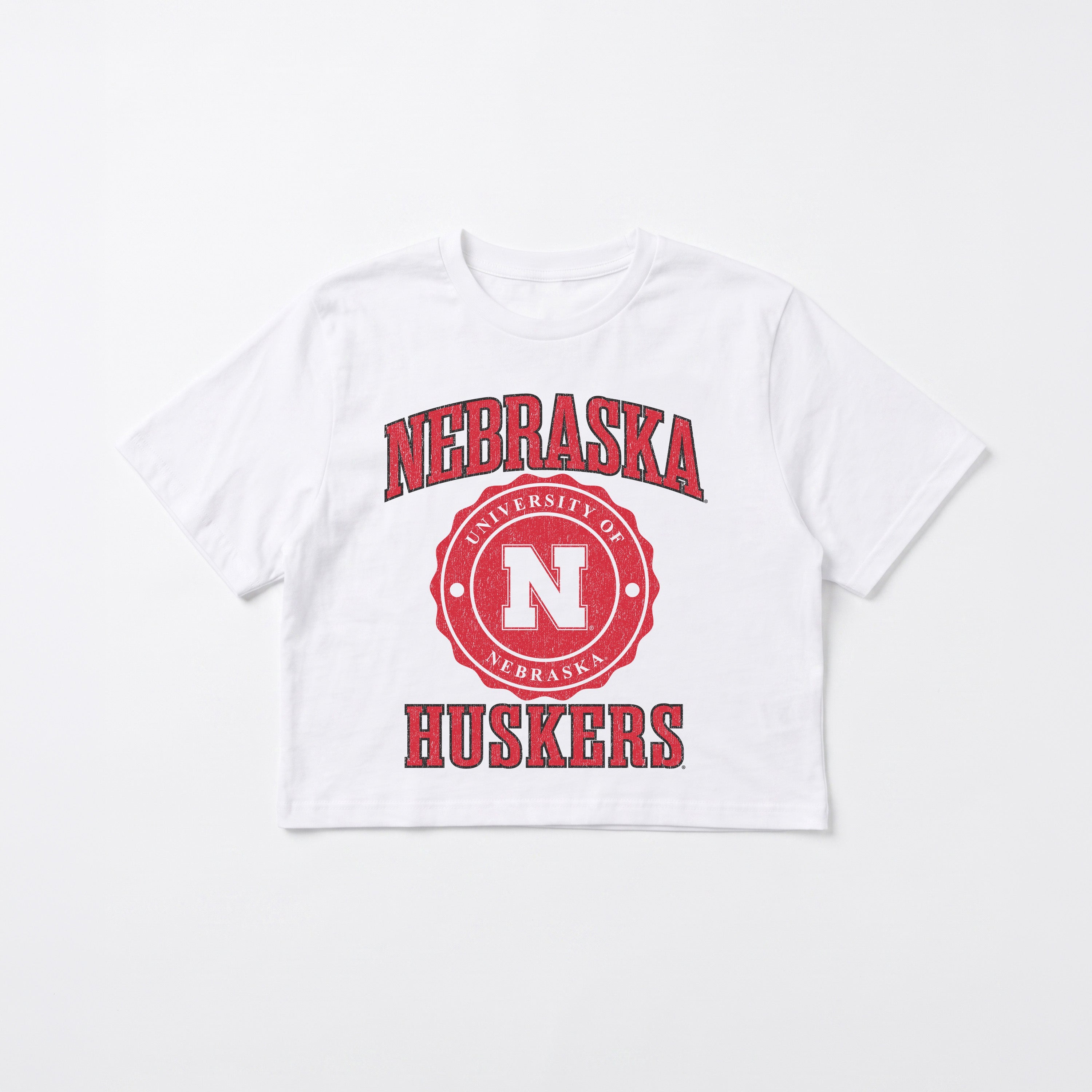 NEBRASKA CORNHUSKERS RETRO PLAY BOXY FIT CROPPED TEE