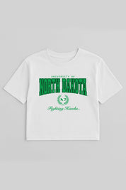 NORTH DAKOTA FIGHTING HAWKS EASY WIN BOXY FIT CROP TEE