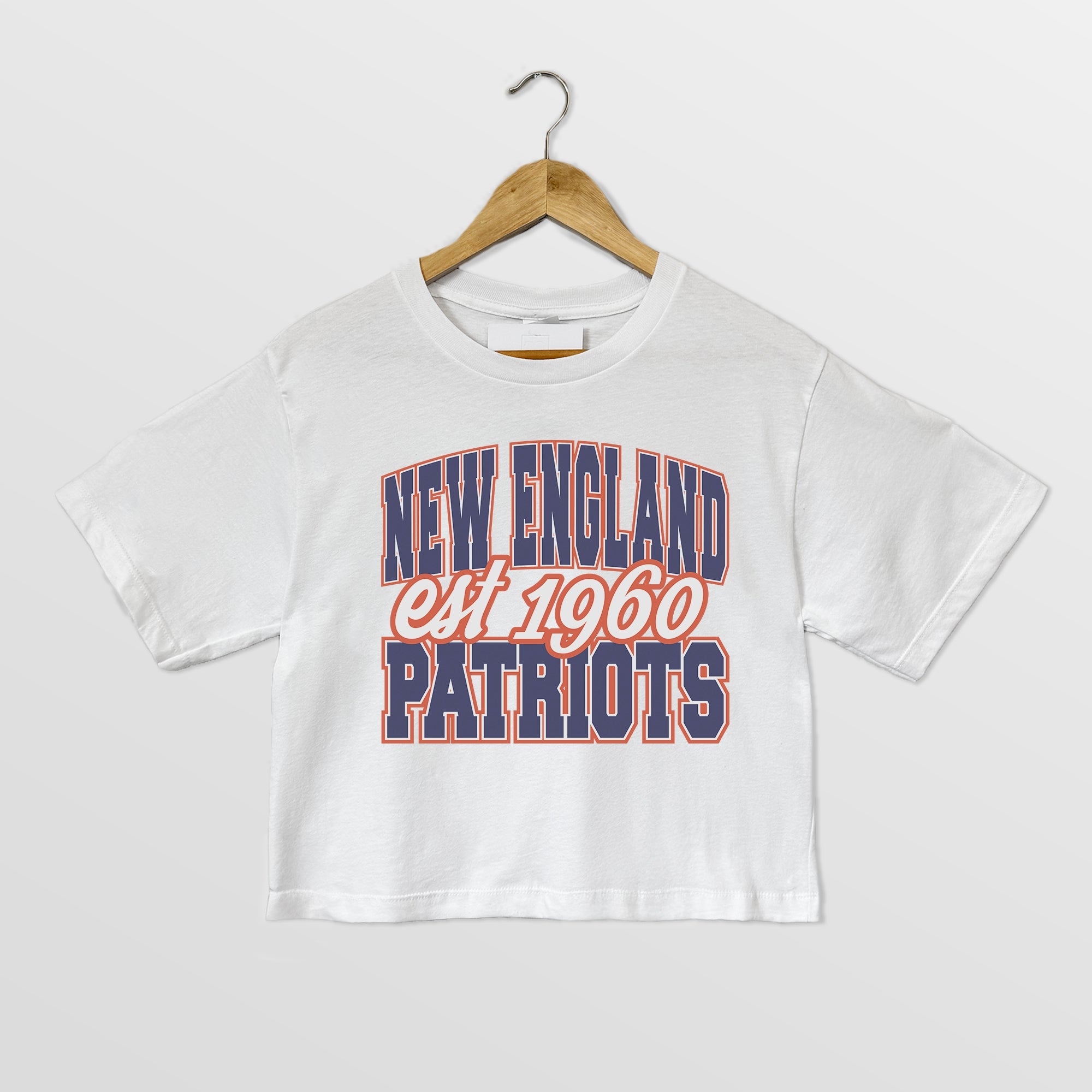 NEW ENGLAND PATRIOTS DEEP ROOTS BOXY FIT CROPPED TEE