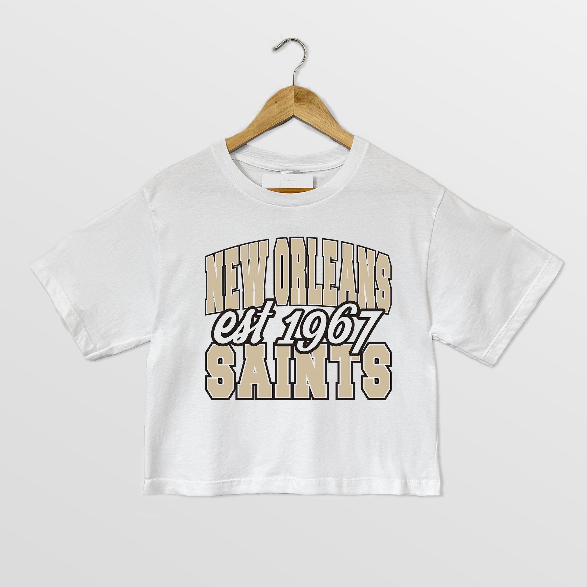 NEW ORLEANS SAINTS DEEP ROOTS BOXY FIT CROPPED TEE
