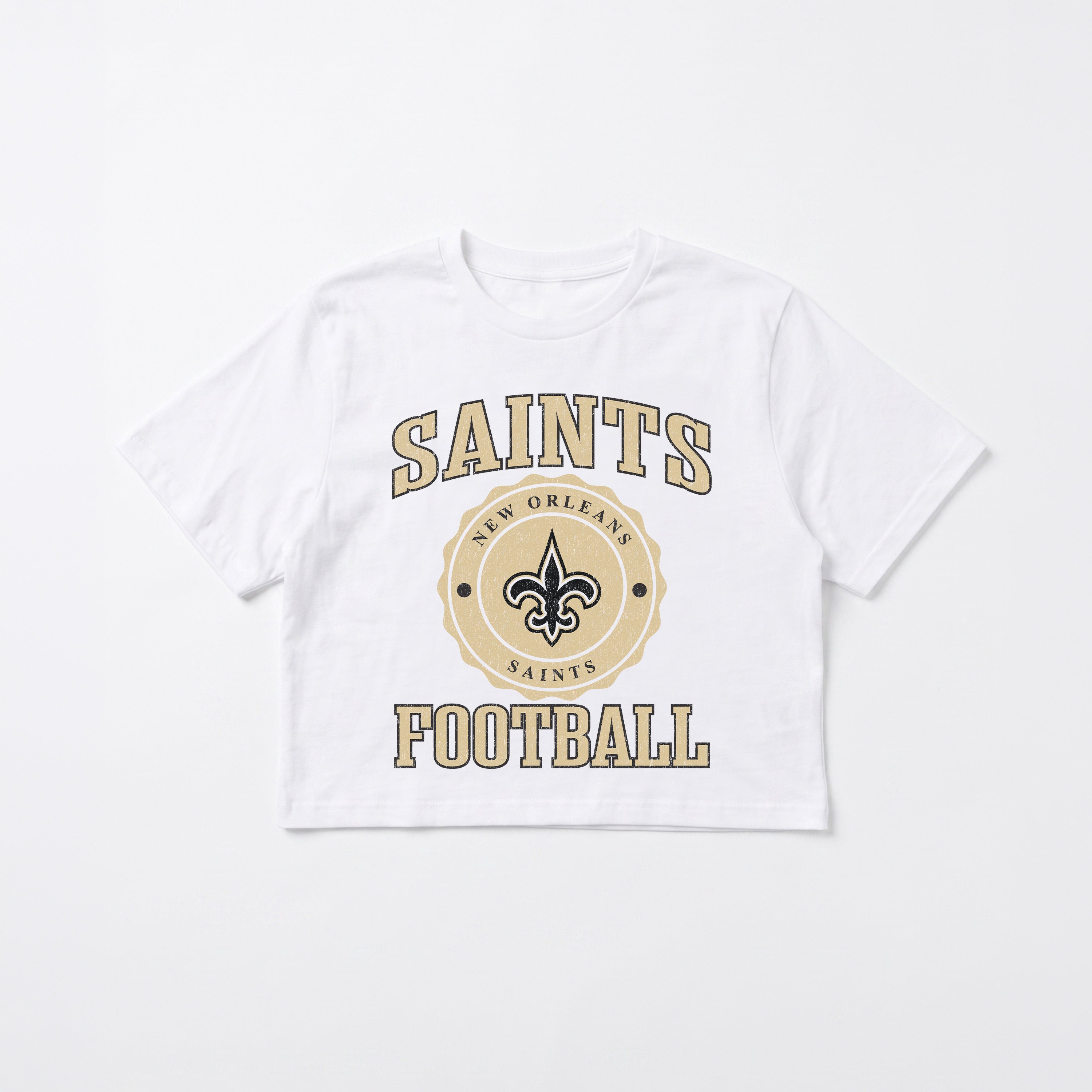 NEW ORLEANS SAINTS RETRO PLAY BOXY FIT CROPPED TEE